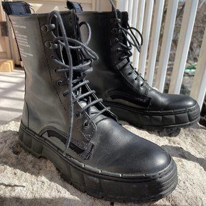 Viron vegan leather boots made from recycable materials